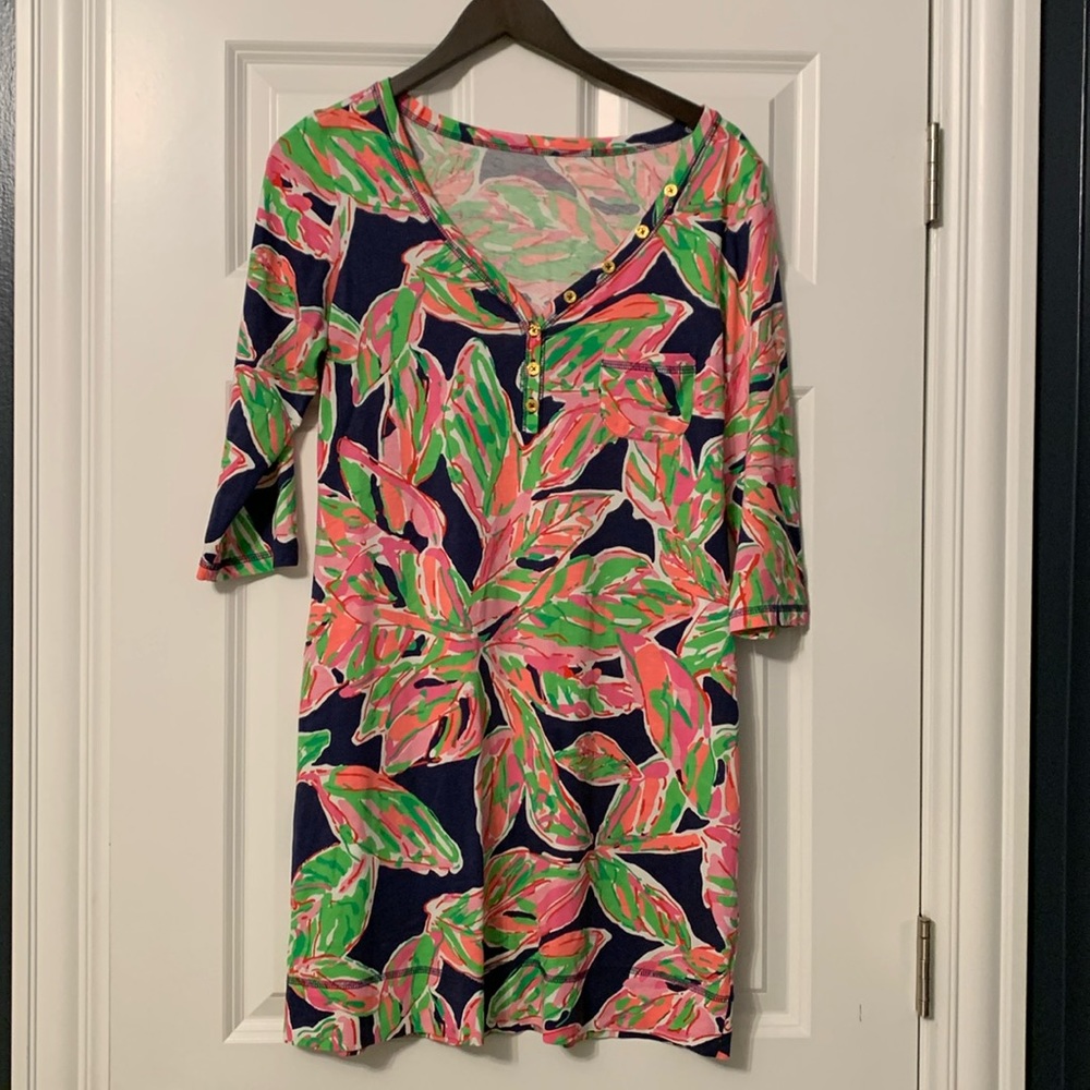 Lilly Pulitzer Palmetto Dress Size M Bright Navy in the Vias